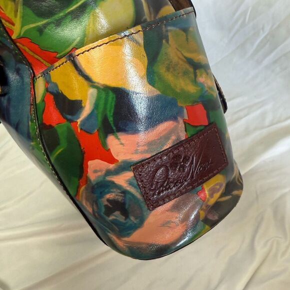 Patricia Nash Bolsena Leather Floral Bright Tote Shoulder Purse Bag Winter Bloom - Picture 8 of 14